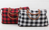 RED AND BLACK BUFFAL0 PLAID WEEKENDER BAG