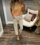 CREAM DRAWSTRING PANT