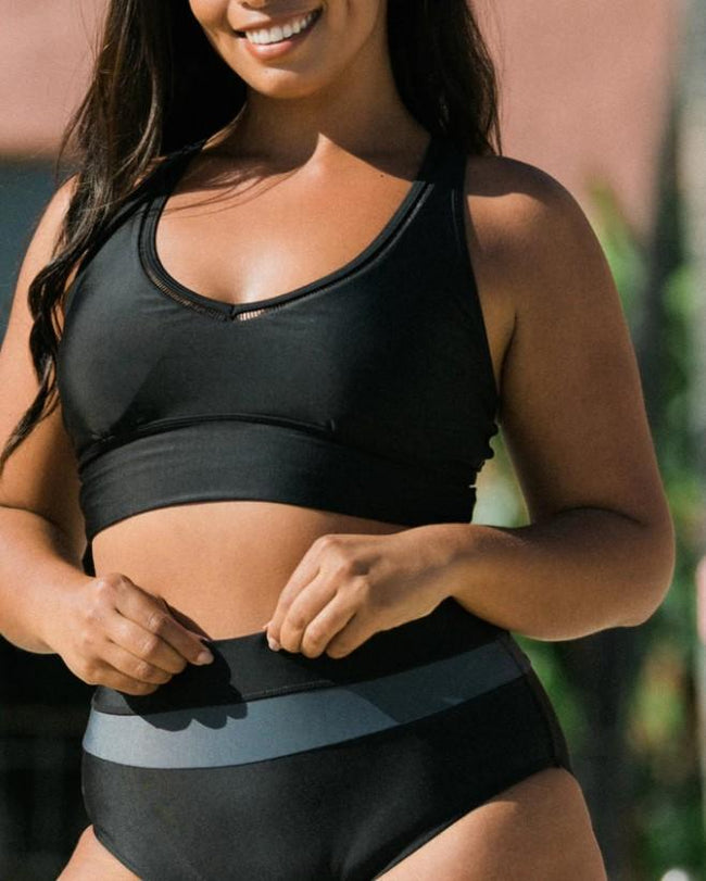 BLACK POINT BREAK SWIM CROP TOP