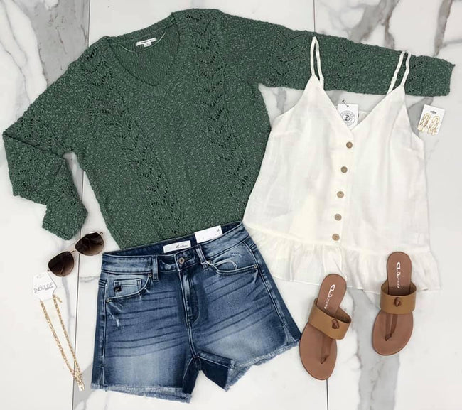 IVORY PEPLUM TANK