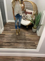 IVORY STRIPE TIE FRONT BLOUSE