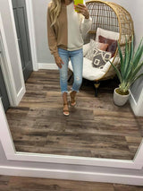 IVORY/CAMEL COLORBLOCK SWEATER TOP