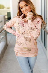 PINK FLORAL HOODIE