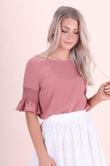 DUSTY PINK GATHER SLEEVE