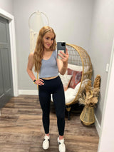 BLACK SEAM DETAIL LEGGINGS