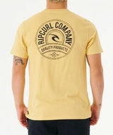 MENS RIP CURL WASHED YELLOW STAPLER TEE