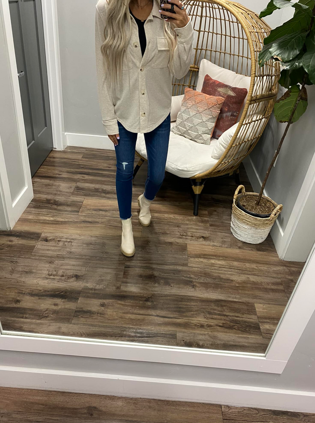 OATMEAL KNIT SHACKET