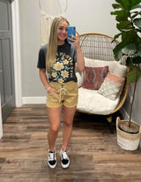 CHARCOAL WASHED FULL BLOOM GRAPHIC TEE