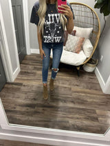 CHARCOAL BLEACHED WILD WEST GRAPHIC TEE