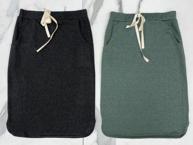 SAGE DRAWSTRING SKIRT