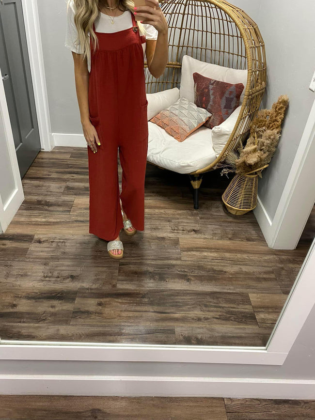 RUST LINEN OVERALL