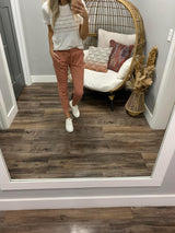 IVORY ROSE STRIPE TEE