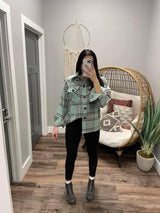 MINT PLAID SHACKET