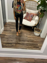 BLACK WASHED BOYFRIEND DESERT VIBES TEE