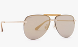 THOE BRUSHED GOLD POLORZIED SUNGLASSES