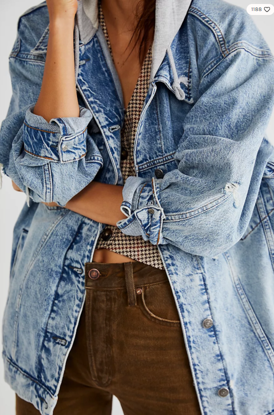 Free people shop hooded jean jacket
