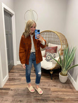 RUST BUTTON DOWN JACKET