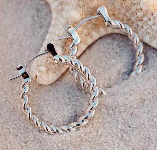 SILVER ROPE CHAIN PURA VIDA EARRINGS