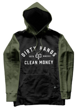 MENS DIRTY HANDS CLEAN MONEY TWO TONE OLIVE  TROLL CO HOODIE