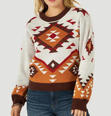 NEUTRAL WRANGLER AZTEC CREW SWEATER