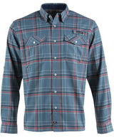 MENS SALT LIFE COASTAL BLUE PERFORMANCE FLANNEL