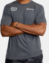 MENS RVCA TRIFACTOR SLATE GREY TEE