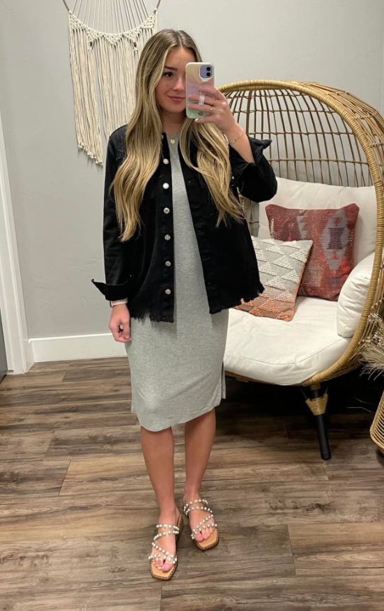 PERFECT BLACK WASHED DENIM JACKET