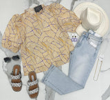 MAUI GIRL MOCK NECK BLOUSE
