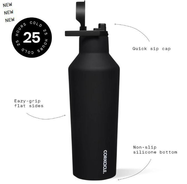 CORKCICKLE 20 OZ SPORT CANTEEN BLACK