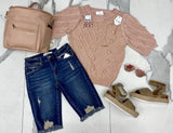 BLUSH POM SWEATER TOP