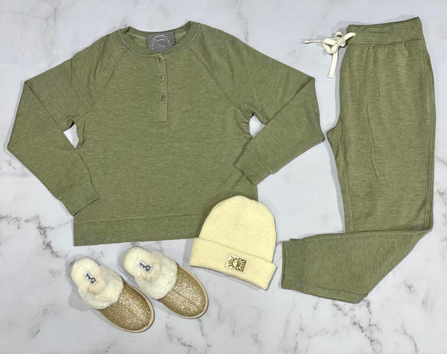 HEATHER OLIVE JOGGER PANT