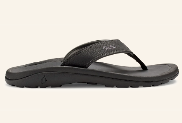 OLUKAI OHANA MEN'S FLIP FLOPS BLACK/SHADOW