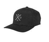 MENS NIXON BLACK & CHARCOAL EXCHANGE FLEXFIT HAT