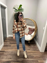 GLEN RUST PLAID BUTTON UP JACKET