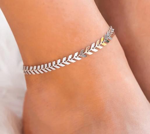 SILVER CHEVRON CHAIN PURA VIDA ANKLET