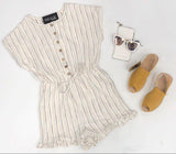 PINSTRIPE FRENCH TERRY ROMPER