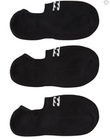 BILLABONG BLACK 3 PACK NO SHOW SOCKS