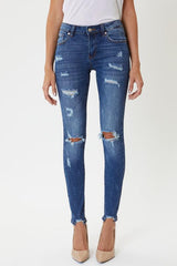 MID RISE DISTRESSED JEANS