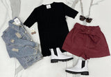 WINE CORDED SHORT