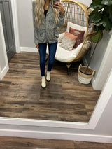 GREY SHEER LEOPARD UTILITY CARGO JACKET