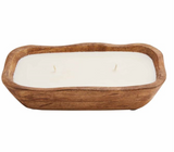 LARGE WOODEN BOWL CANDLE