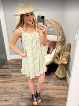 FLORAL BUTTON UP MINI DRESS