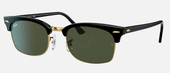 RAYBAN SQUARE CLUBMASTER ORB3916 BLACK GREEN CLASSIC G-15