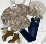 LETTI LEOPARD PUFF LONG SLEEVE TOP