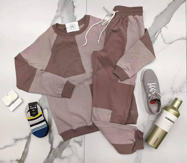 MAUVE COLORBLOCK SWEATPANT