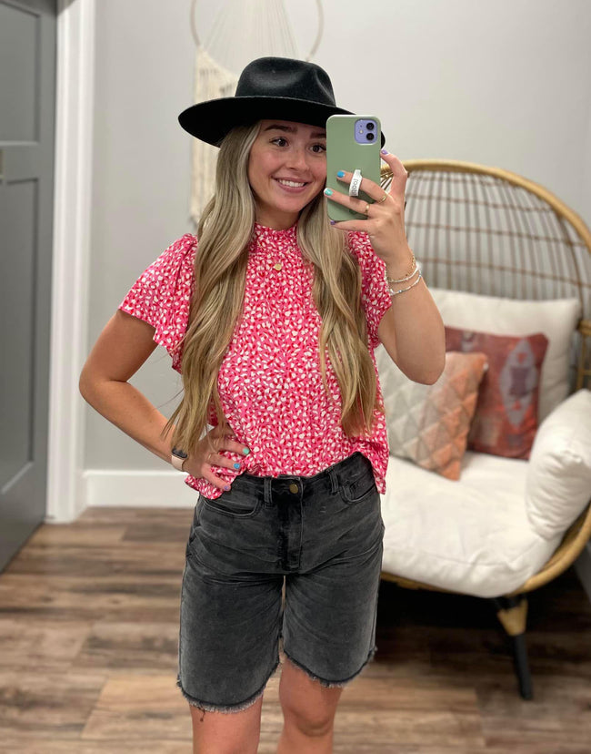 CANDY PINK DOTTED BLOUSE