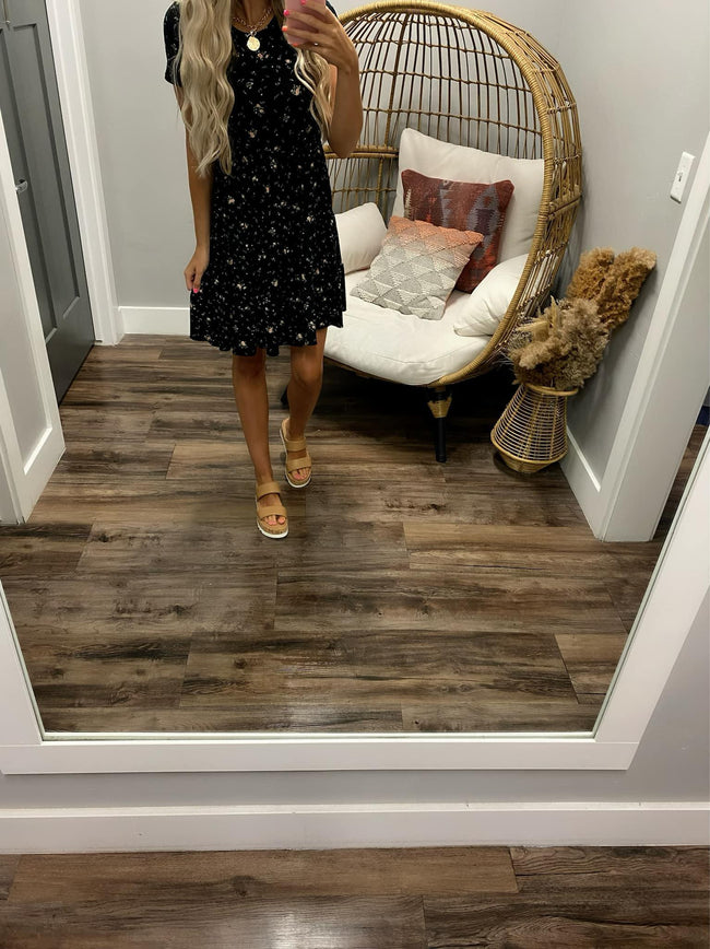 BLACK DITSY FLORAL BUTTER SOFT DRESS
