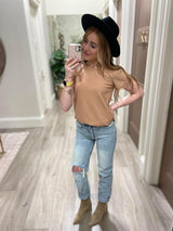 NUDE LACE TEXTURE TOP