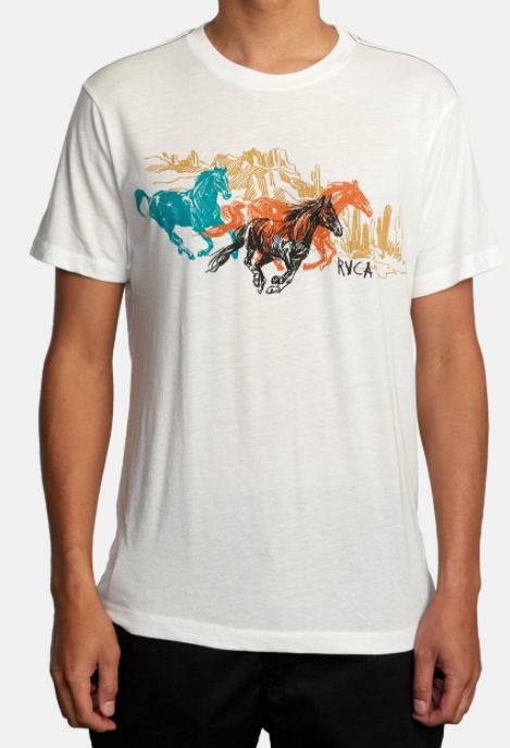 MENS RVCA IVORY WYLD HORSES TEE