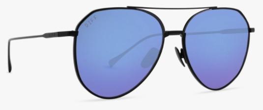 DASH - MATTE BLACK + BLUE MIRROR + POLARIZED SUNGLASSES